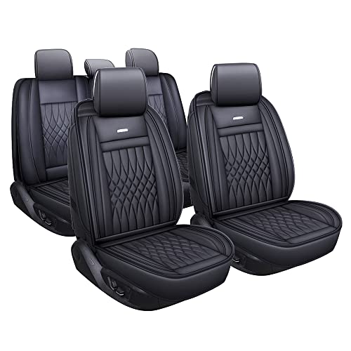 LUCKYMAN CLUB 5 Car Seat Covers Full Set with Waterproof Leather...