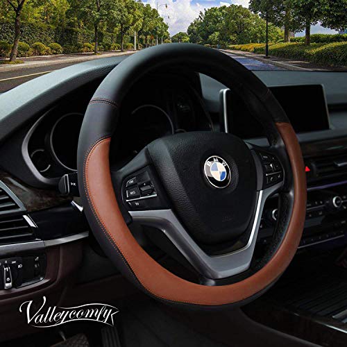 Valleycomfy Microfiber Leather Steering Wheel Covers Universal 15...