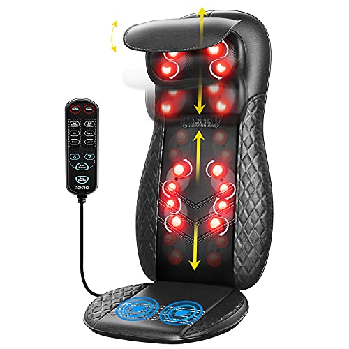 RENPHO Back Massager with Heat, Chair Massage Pad, Shiatsu and...