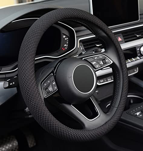ZHOL Steering Wheel Cover Universal 15 Inch Microfiber Breathable...