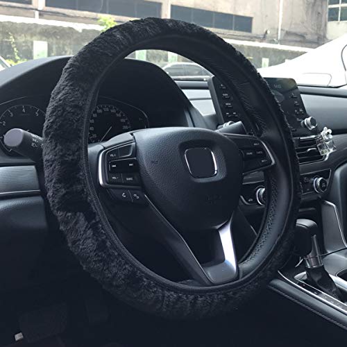 KAFEEK Elastic Long Microfiber Plush Steering Wheel Cover for...