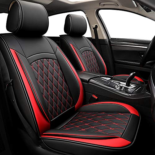 ISFC INSURFINSPORT 5 Car Seat Covers - Black and Red Leather Car...