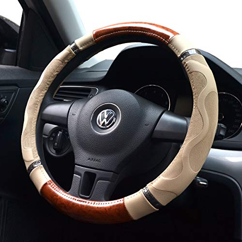 Amo Microfiber Leather Car Steering Wheel Cover, Massage Design,...