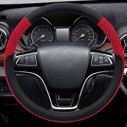 NICEASY Universal 15 Inches Steering Wheel Cover Microfiber...